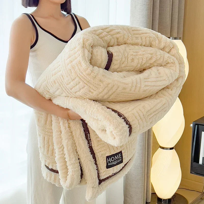 Afralia™ Fluffy Fleece Blanket for Bed Sofa Cover Glade Cozy Warmth Blanket