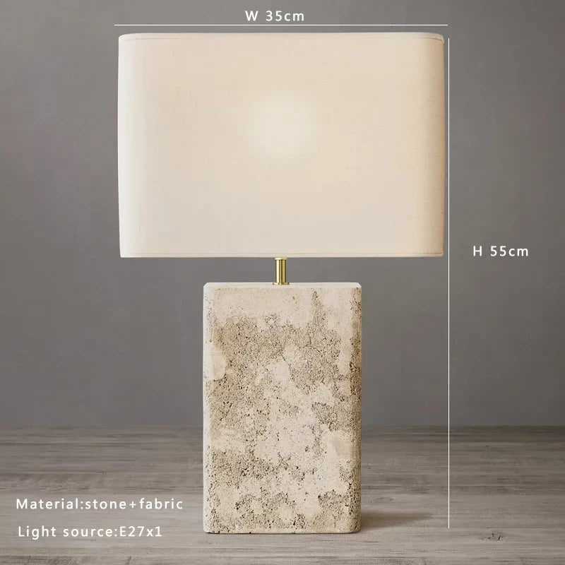 Afralia™ Vintage Stone Table Lamp for Home Decor and Lighting