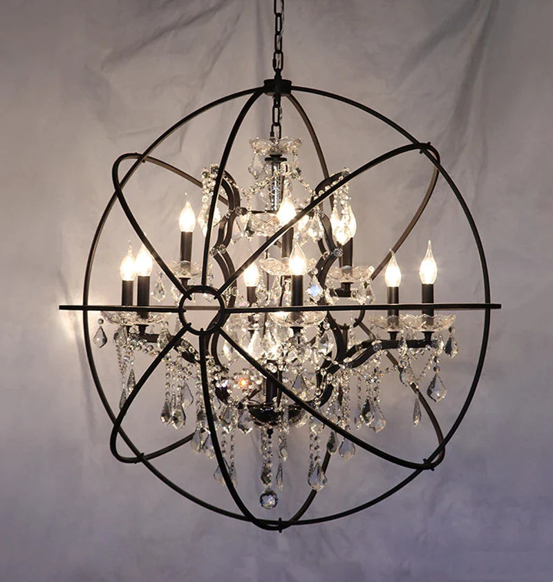 Afralia™ Vintage Rustic Iron Chandelier for Living Room and Restaurant