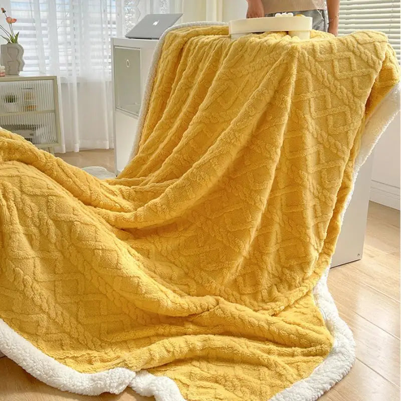 Afralia™ Lambswool Coral Flannel Blanket for Home & Office - Cozy Sofa & Bed Cover