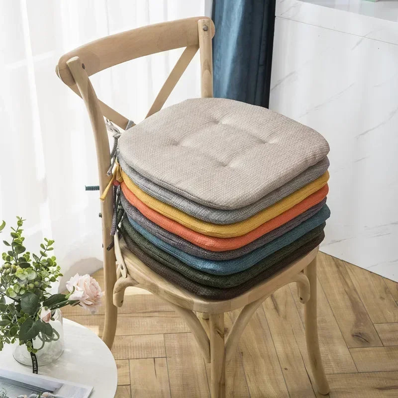 Afralia™ Nordic Multi Color Chair Cushion with Straps - Breathable Dining Room Seat Cushion