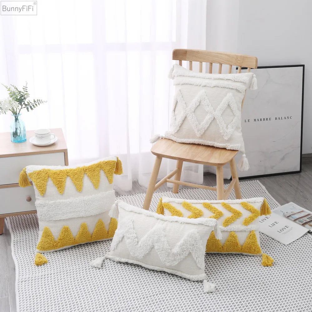 Afralia™ Chenille Woven Boho Cushion Cover for Bed Sofa Home Decor