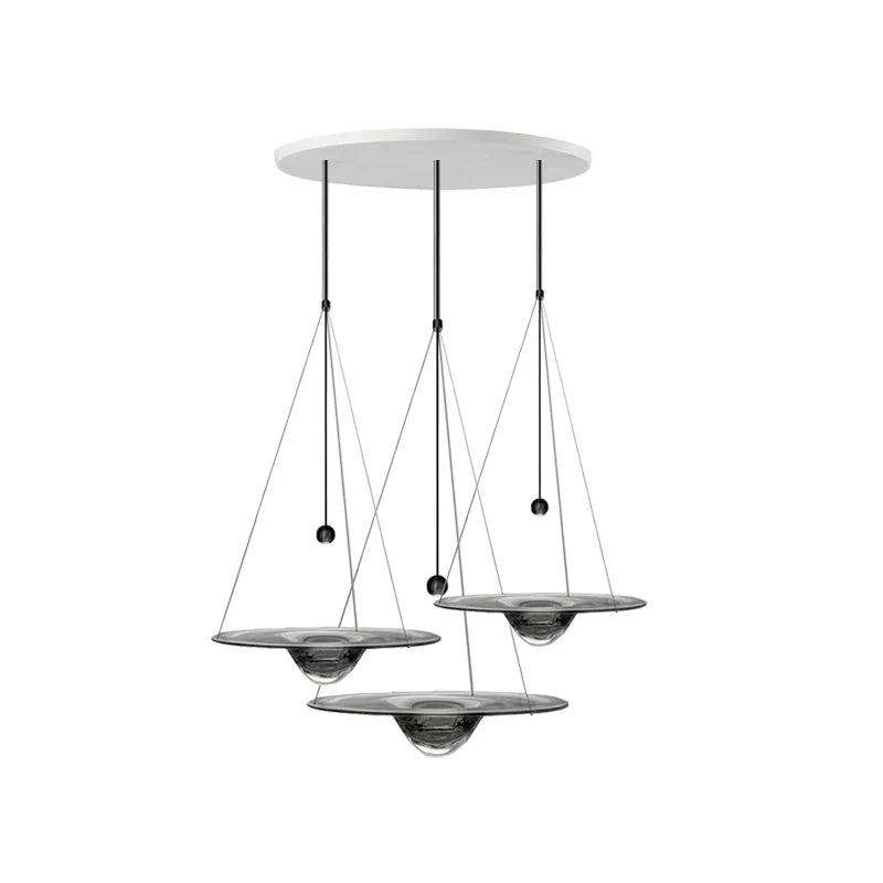 Afralia™ Clear Glass Disk LED Pendant Light - Modern Luxury Restaurant Ceiling Fixture