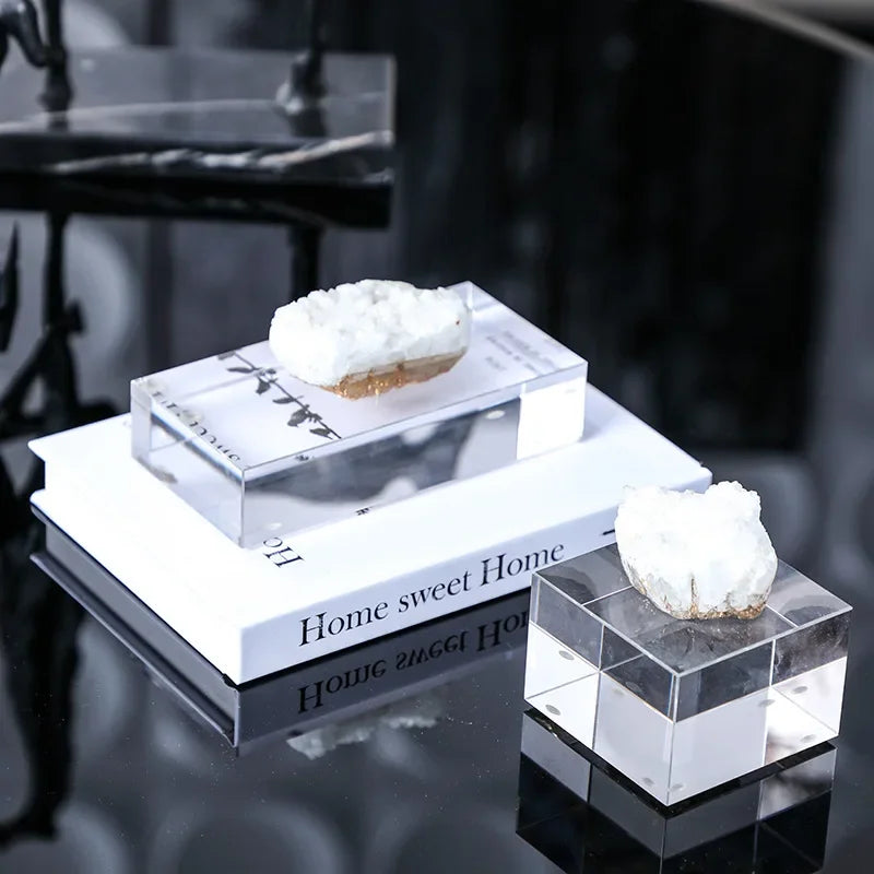 Afralia Clear Crystal Coralline Ornaments for Home Decor