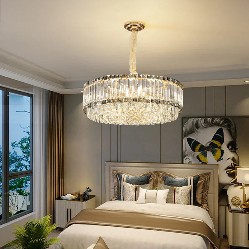 Afralia™ Crystal Chandelier: Elegant Modern Lighting for Living Room, Bedroom, and Restaurant.
