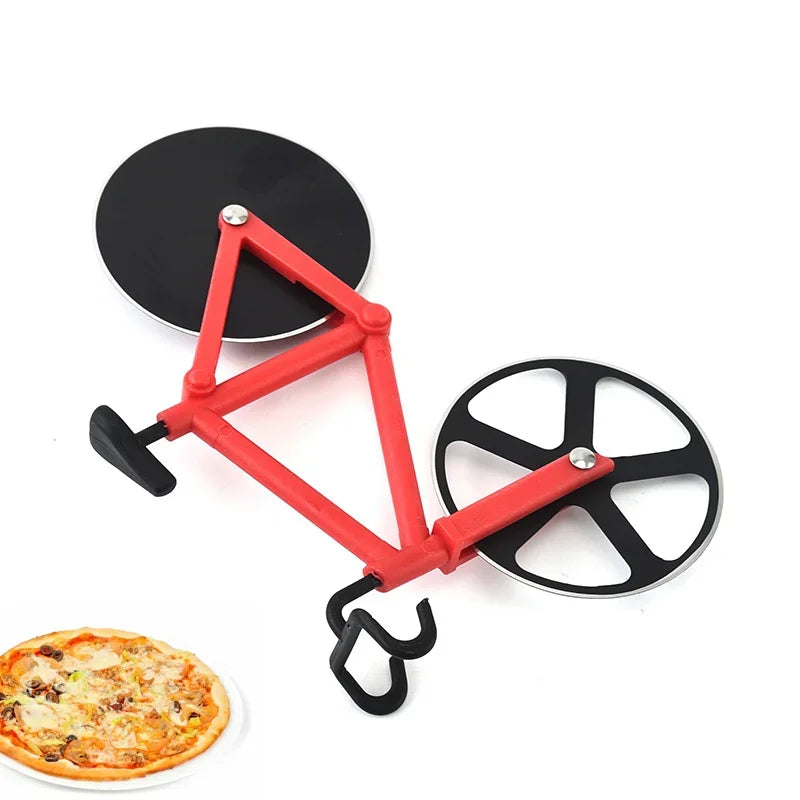 Afralia™ Double Wheel Bicycle Pizza Cutter - Stainless Steel Kitchen Tool