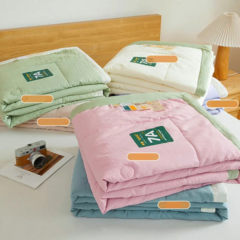 Afralia™ Summer Quilt Queen King Size Duvet, Antimicrobial Soya Fibre Filling, Breathable Comforter