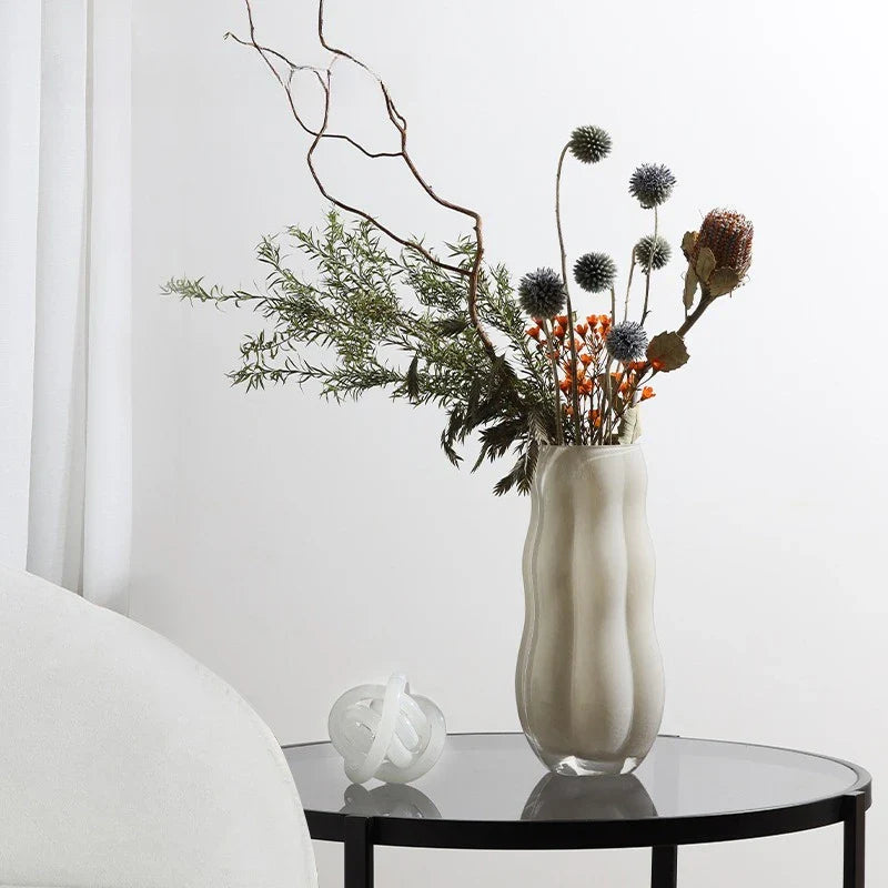 Afralia™ Wavy Glass Vase for Flowers and Hydroponics