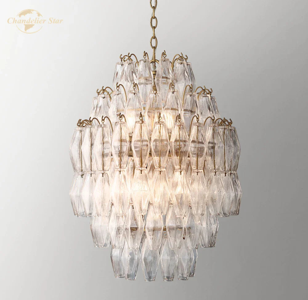 Afralia™ Natalia Glass Chandeliers Pendant Light Fixture - Modern Hanging Lamps for Home