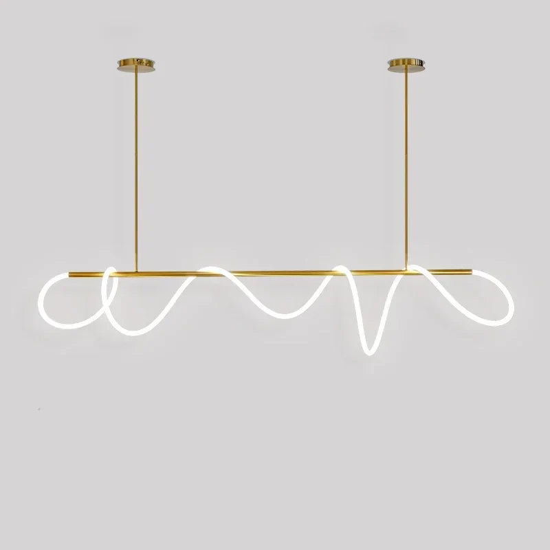 Afralia™ Musical Note Linear Light: Modern Nordic Pendant Lamp for Living Room