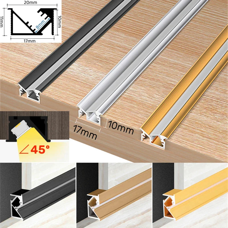 Afralia™ Invisible LED Aluminum Profile with Milky Cover for Cabinet S