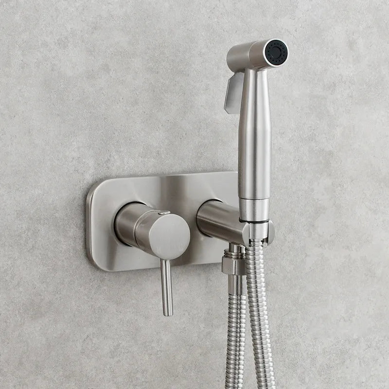 Afralia™ Brass Bidet Sprayer Set with Hot and Cold Faucet - High Pressure Toilet Shower
