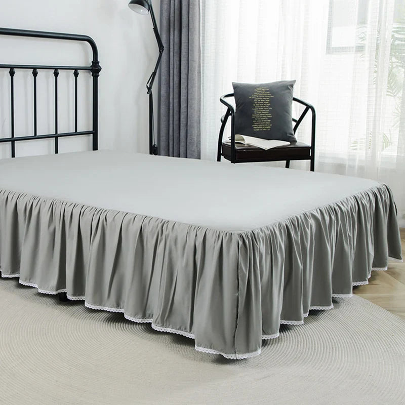 Afralia™ Ruffled Elastic Bed Cover, Queen King Size, Dust-Proof Breathable Bed Skirt