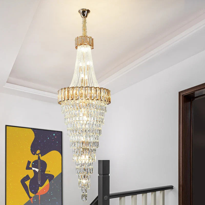 Afralia™ Crystal Chandelier: High-End Duplex & Spiral Staircase Light for Luxury Living Spaces