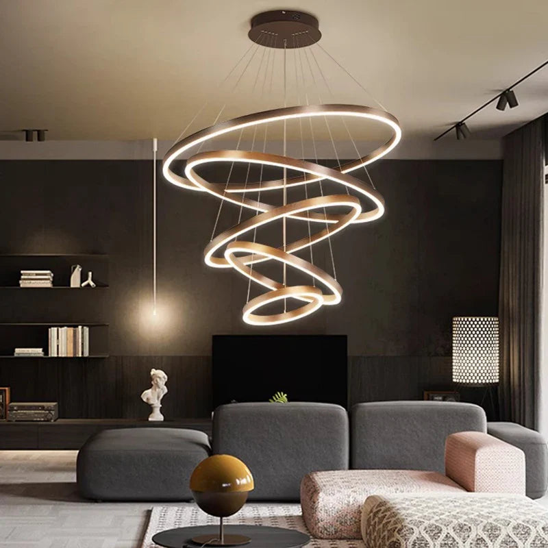 Afralia™ Nordic Home Chandelier Stair Pendant Ceiling Light for Living Room Bedroom Dining