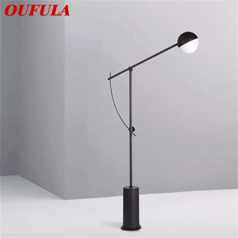 Afralia™ Nordic Vintage LED Floor Lamp in Black Marble Finish