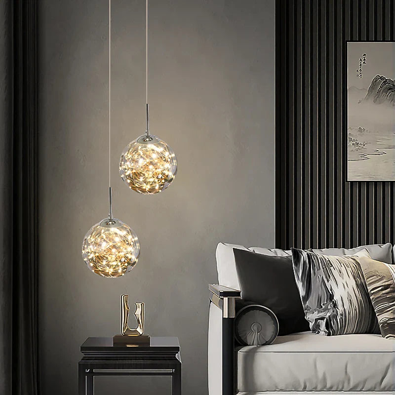 Afralia™ Star Meteor Ball LED Pendant Light: Modern Nordic Hall Chandelier for Home Living