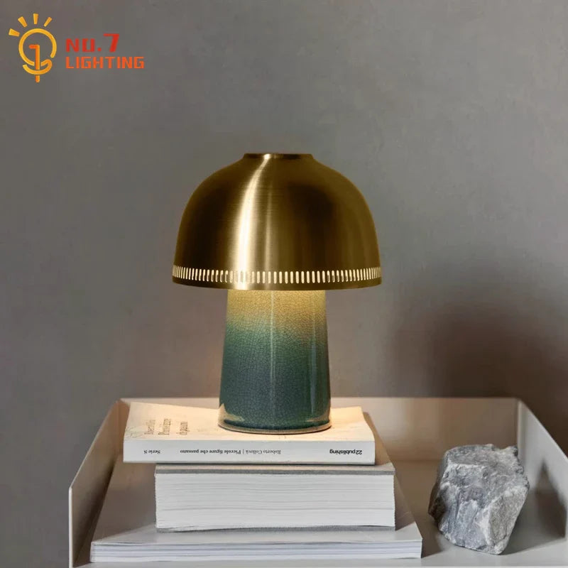 Afralia™ Ceramics Desk Lamp with Touch Dimming for Living Room, Bedroom, Study