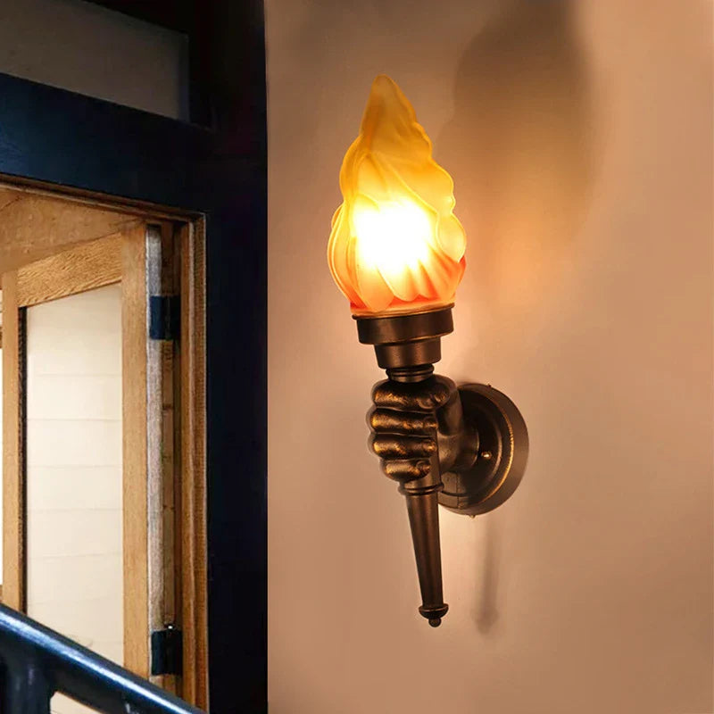 Afralia™ Modern Vintage Torch Wall Lamp for Bathroom, Stair, Outdoors Lighting