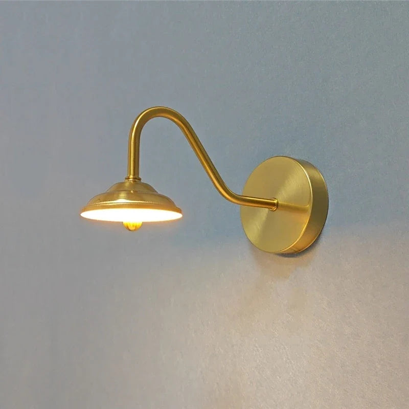 Afralia™ Modern Golden Curved Wall Sconce LED Light for Bedroom - Nordic Home Decor