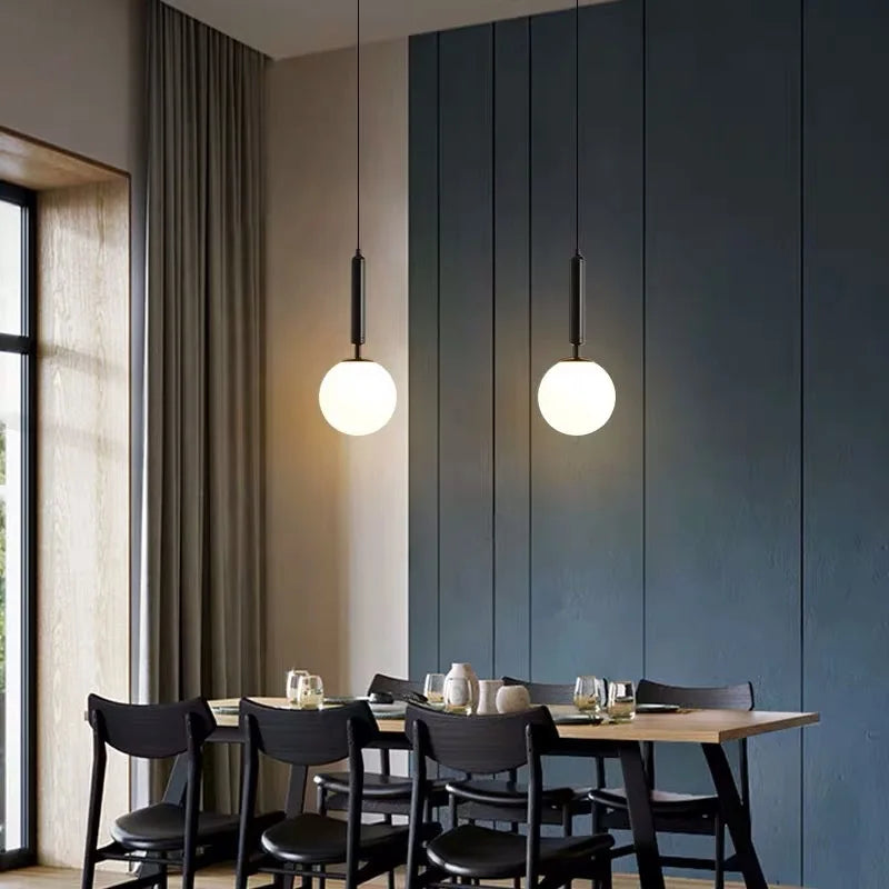Afralia™ Glass Ball Pendant Light - Modern Hanging Fixture for Living Room, Bedroom, Dining Room
