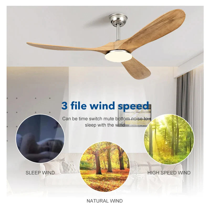Afralia™ Industrial Wood Ceiling Fan - Remote Control - Decorative Vintage Blower