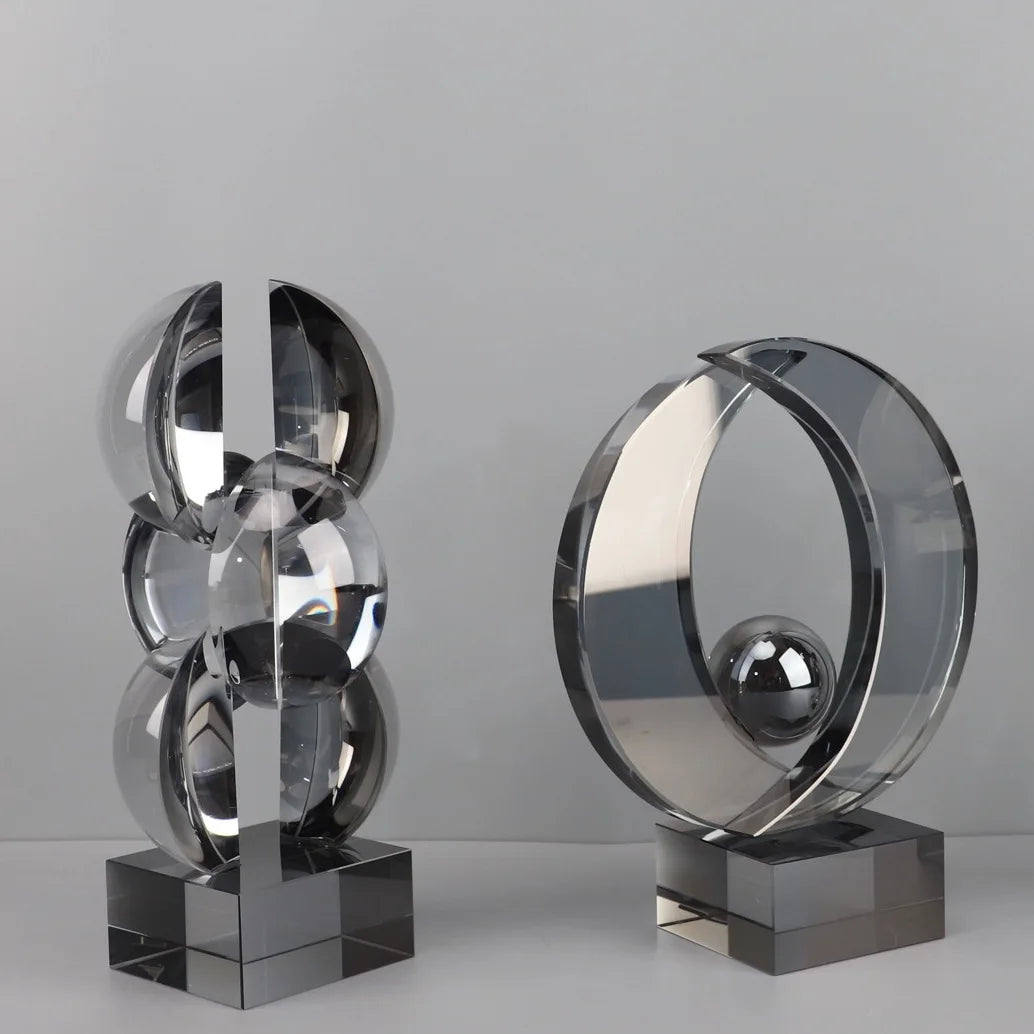 Afralia™ Geometric Crystal Sculpture Home Decor Figurine