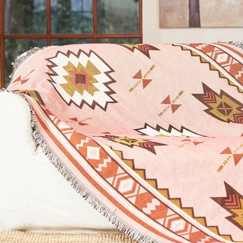 Afralia™ Bohemian Classic Design Thread Blanket and Throw
