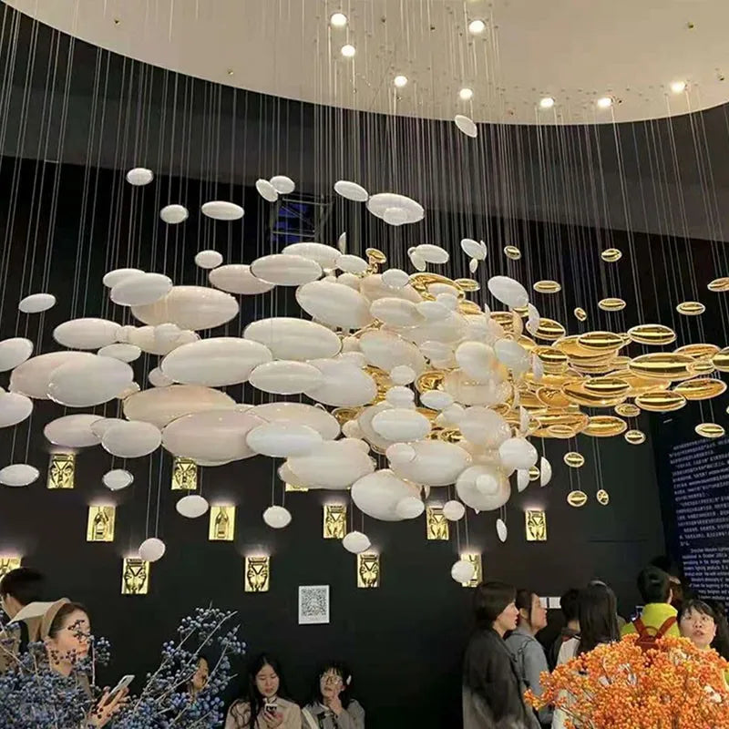 Afralia™ Modern Glass Chandelier for Hotels, Villas & Spiral Staircases