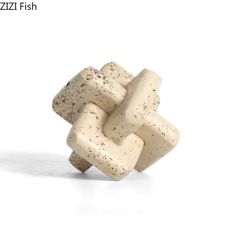 Stone Pattern Ring Buckle Sculpture Desk Decoration by Afralia™ - Modern Resin Crafts Ornaments