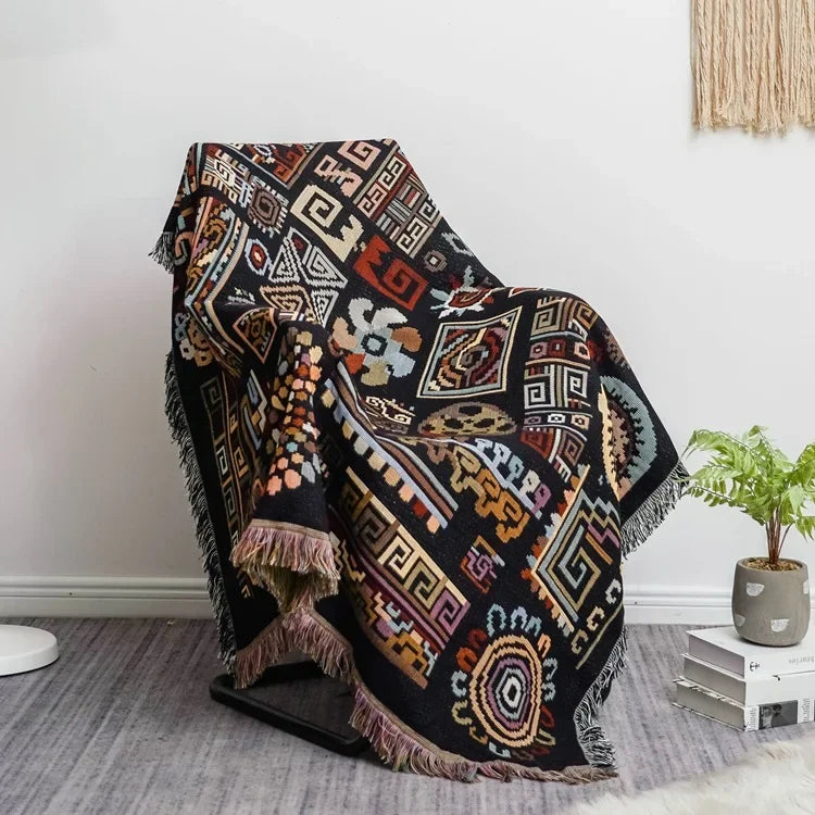 Afralia™ Bohemian Jacquard Throw Blanket - Double Sided Sofa Cover & Multifunctional Bedspread - Picnic Mat & Rug - XT99