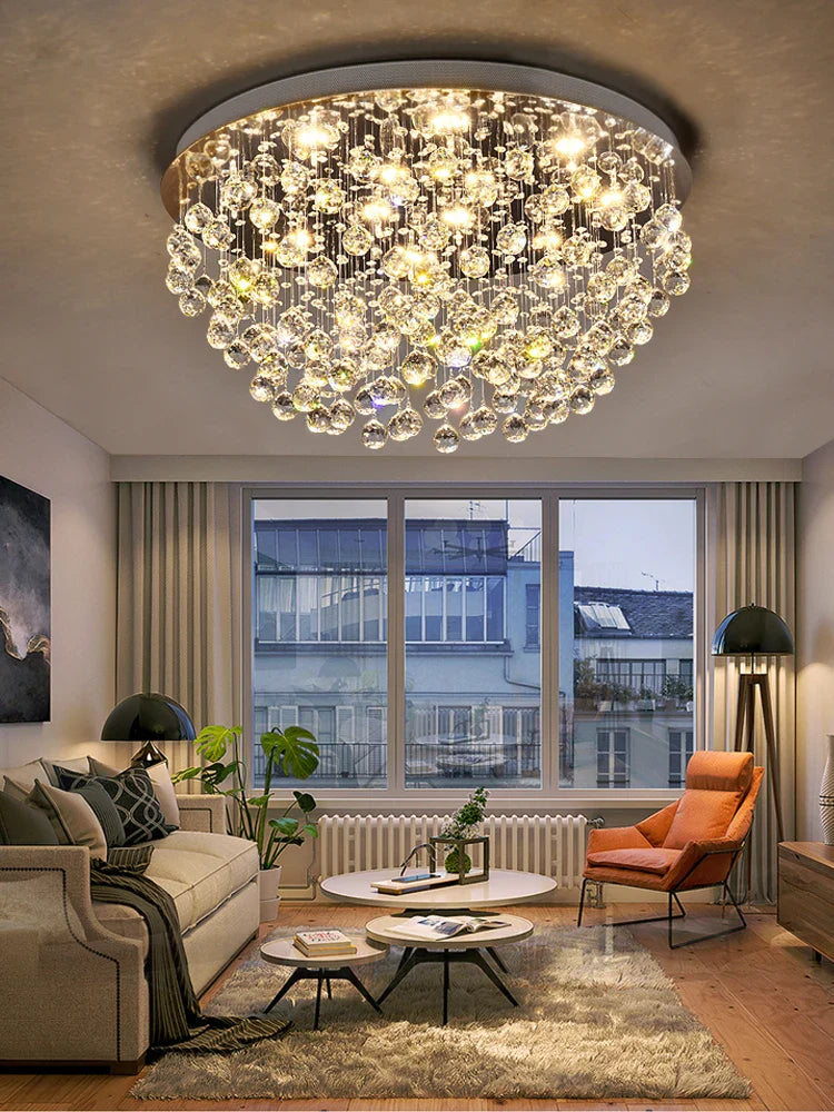 Afralia™ Crystal Chandelier: Modern Luxury LED Ceiling Lamp for Living Room and Bedroom