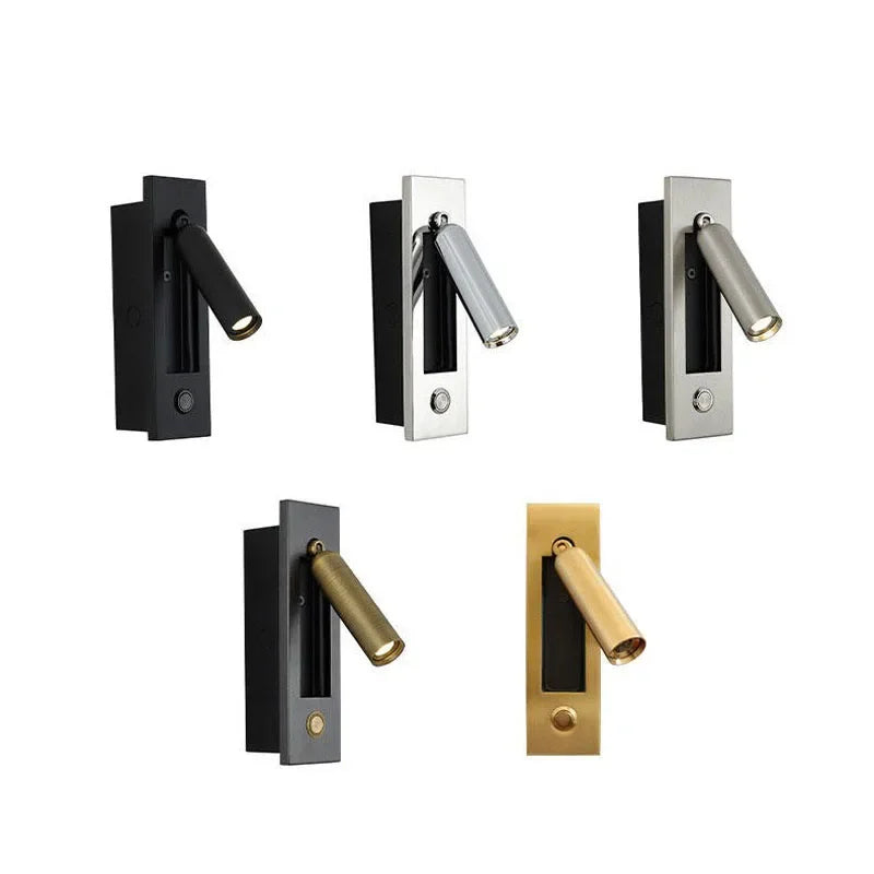 Afralia™ Square Gold & Black Bedroom Wall Light for Reading, Living Room Background