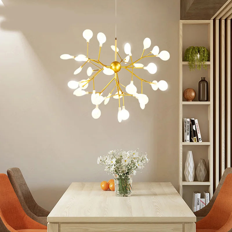 Afralia™ Modern Firefly Pendant Chandelier LED Light Acrylic Ceiling Lamp for Home Decor