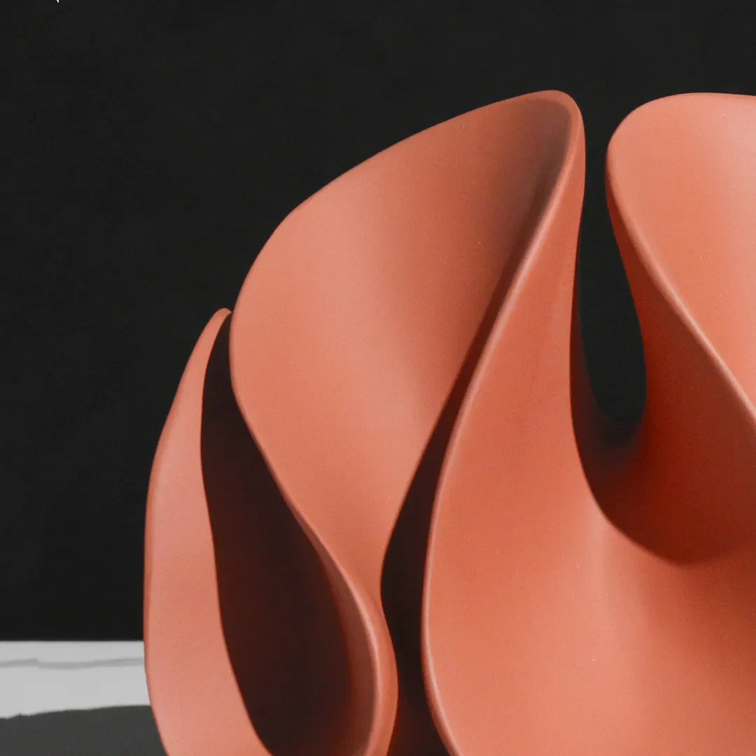 Afralia™ Geometric Petal Resin Sculpture, Modern Home Decor Figurine