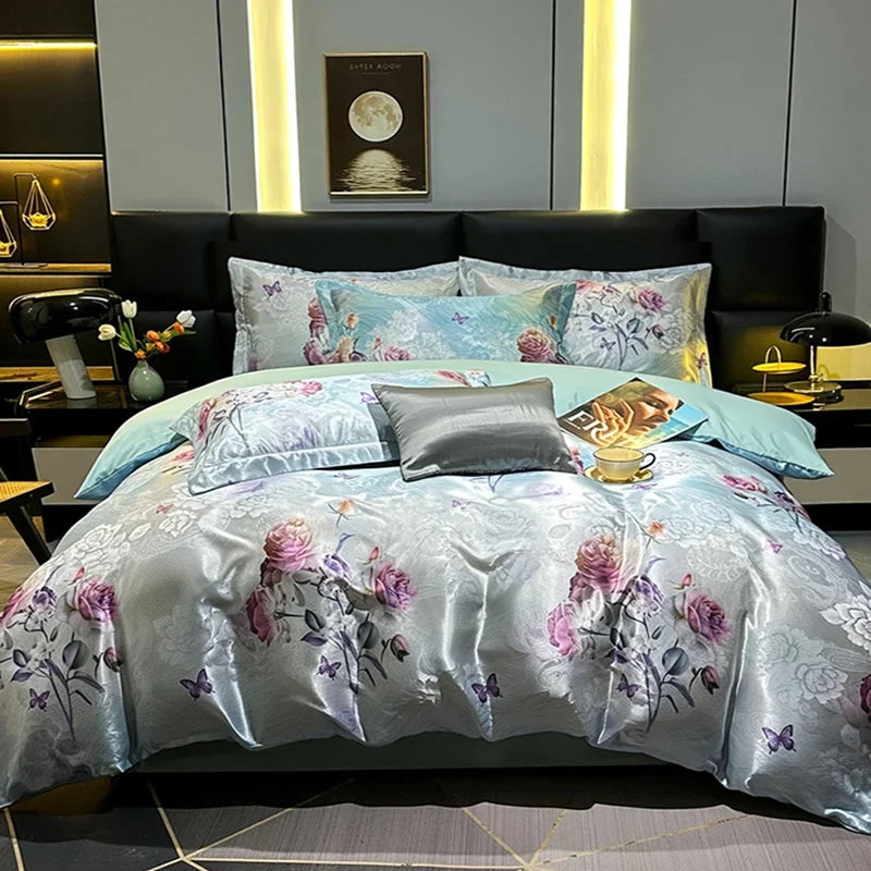 Afralia™ Silky Satin Cooling Bedding Sets for Double King Beds.