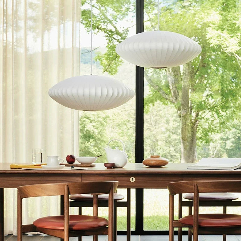 Afralia™ Silk Chandelier LED Pendant Lamp for Dining Room and Bedroom