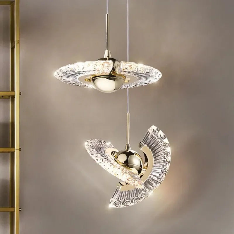 Afralia™ Rotatable Crystal Chandelier Pendant Lamp for Home Living Room