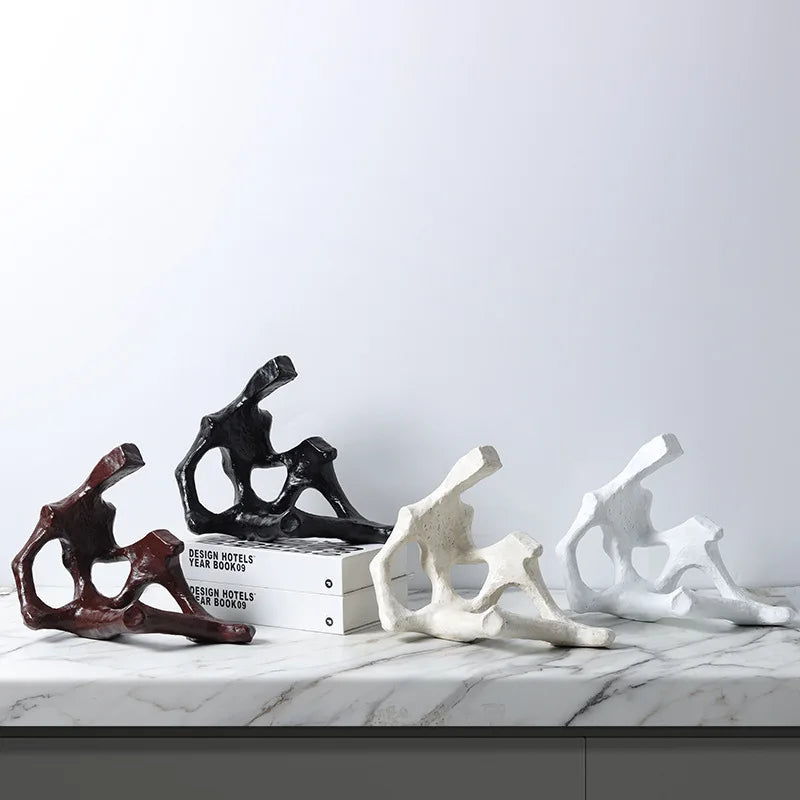 Afralia™ Abstract Skeleton Decor Figure Sculpture | Home Decoration Figurine