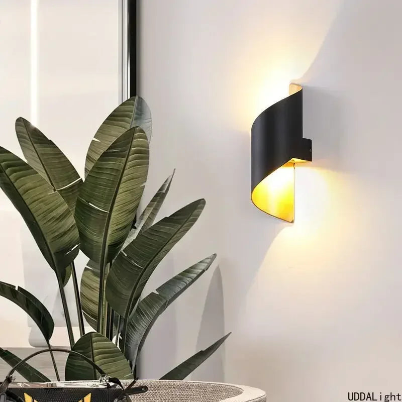 Afralia™ Aluminum Outdoor Wall Lamp with Spiral Up and Down Light