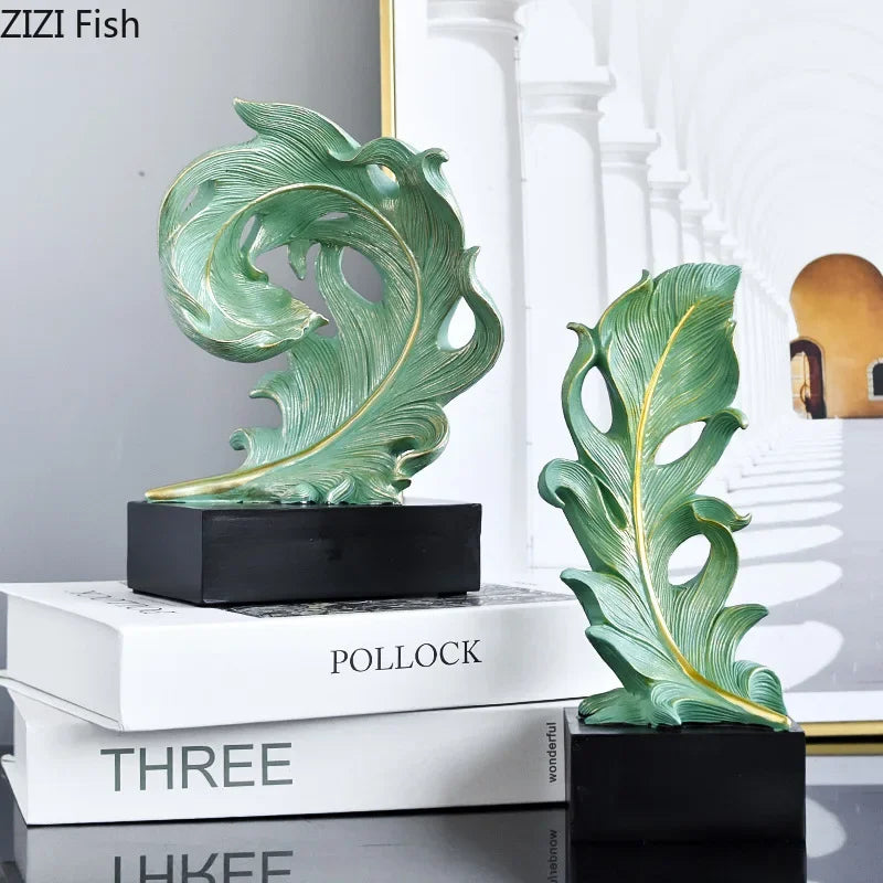 Afralia™ Phoenix Feather Resin Sculpture Desk Ornament for Aesthetic Room Decor