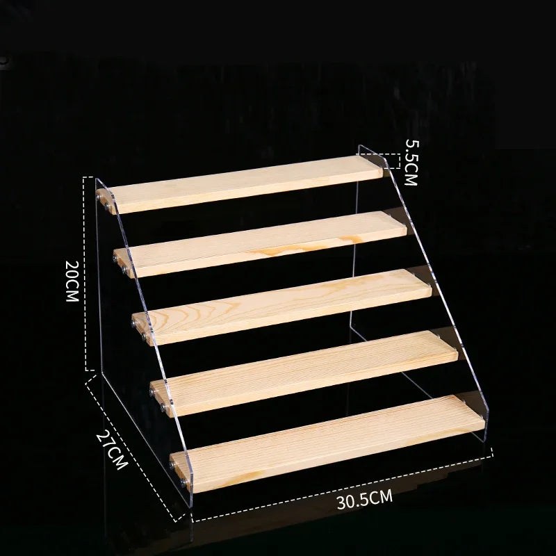 Afralia™ Acrylic Makeup Organizer Display Stand - 5 Layer Clear Cosmetic Holder