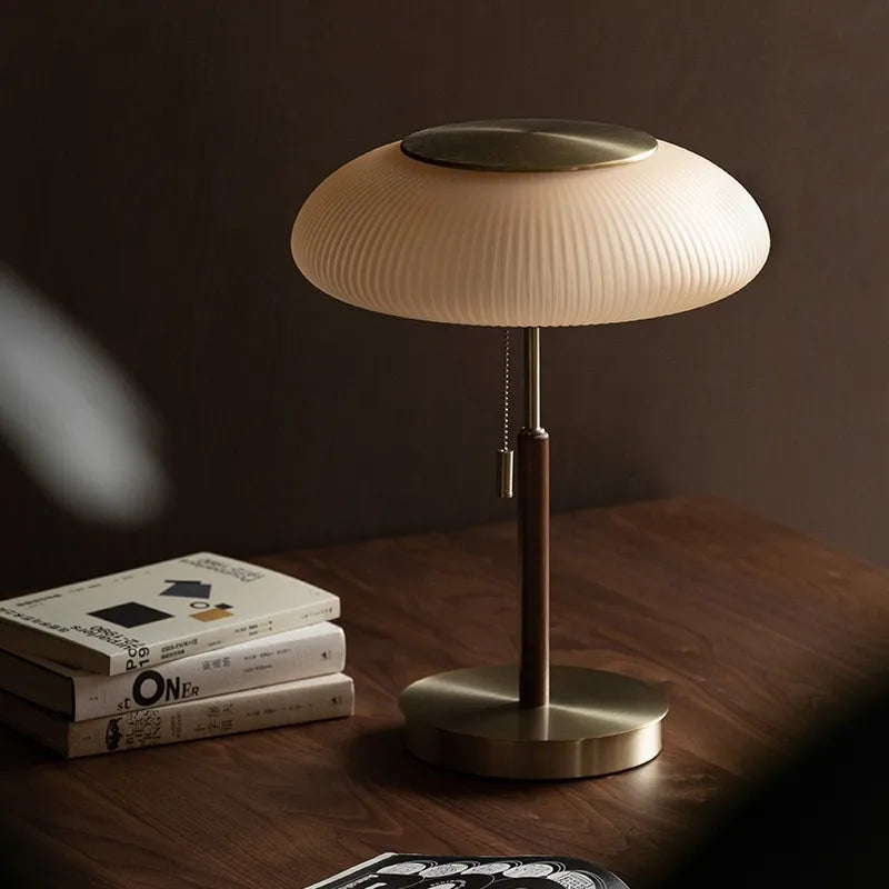 Afralia™ White Glass Table Lamp: Nordic Vintage Desk Light for Bedroom