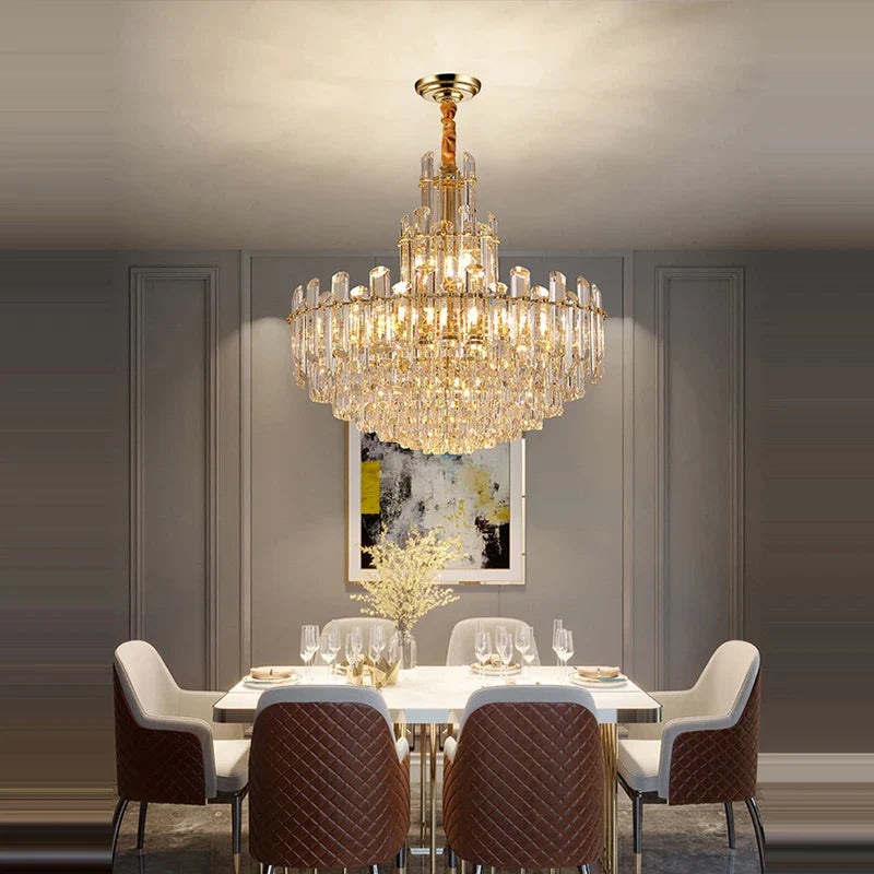 Afralia™ Crystal LED Ceiling Chandelier for Dining Room - Luxurious Decoration