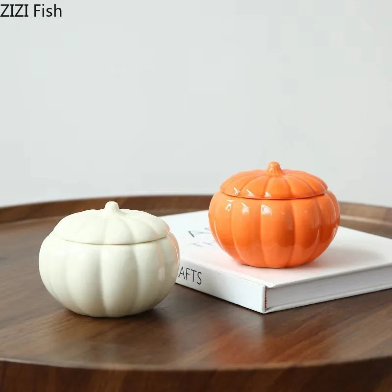 Afralia™ Ceramic Pumpkin Candle Holders Desk Decoration Wedding Centerpieces