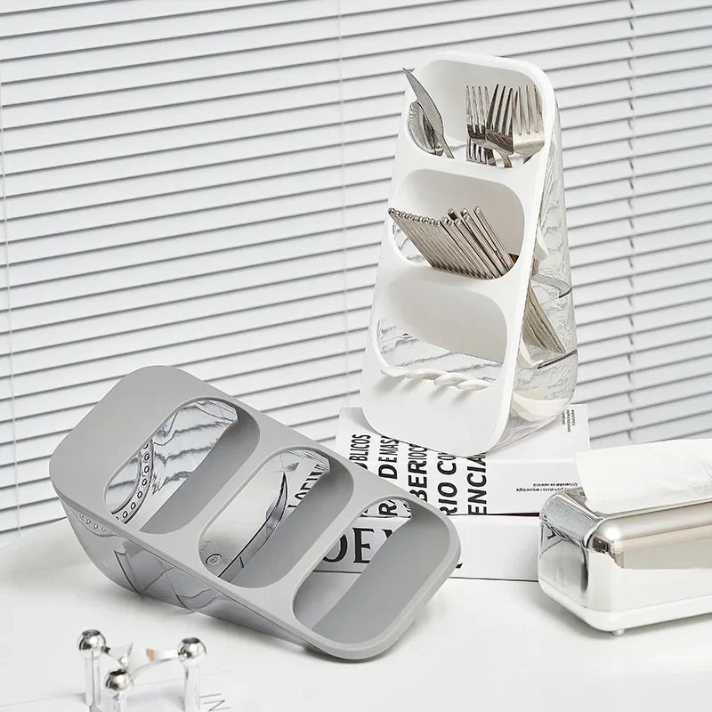 Afralia™ 3-Tier Cutlery Rack - Kitchen Utensil Organizer