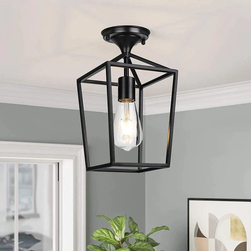 Afralia™ Vintage Black Metal Ceiling Light for Living Room, Bedroom, Kitchen & Restaurant