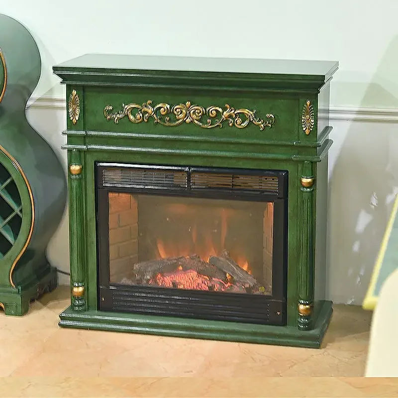 Afralia™ Luxury Retro Fireplace Cabinet for Elegant Living Room Décor with Fire Imitation