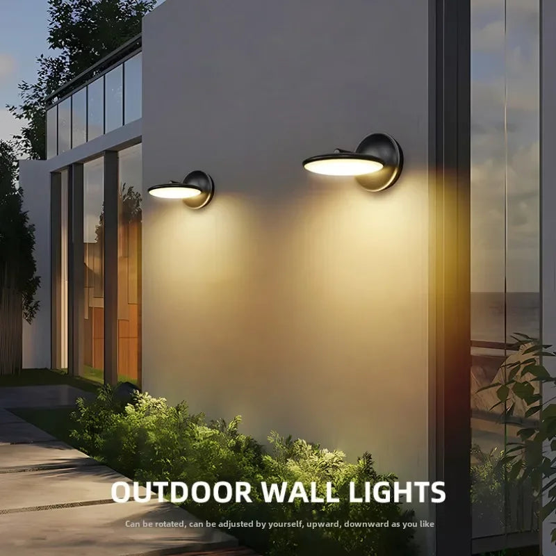 Afralia™ Rotatable Outdoor Wall Lamp with Waterproof LED Lighting
