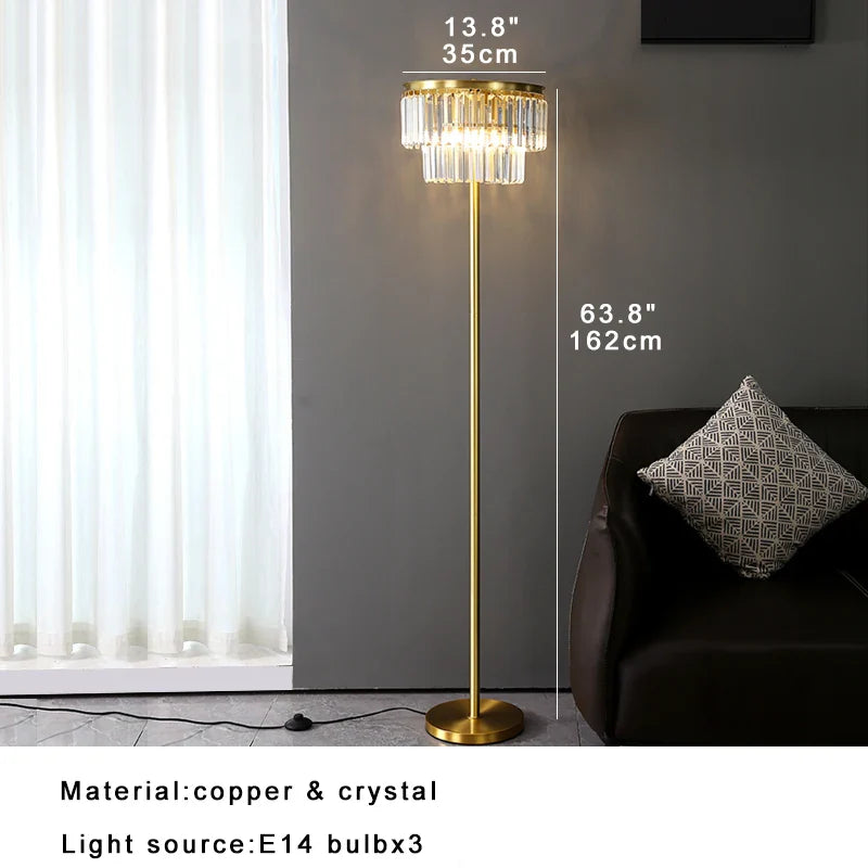 Afralia™ Crystal Table Lamp Gray - Elegant Bedroom Nightstand Lighting